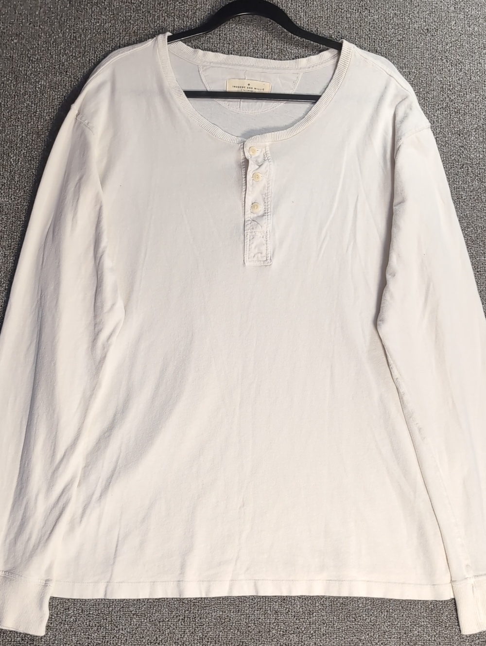 Imogene + Willie Long Sleeve Henley Size XXL in Natural White Ivory